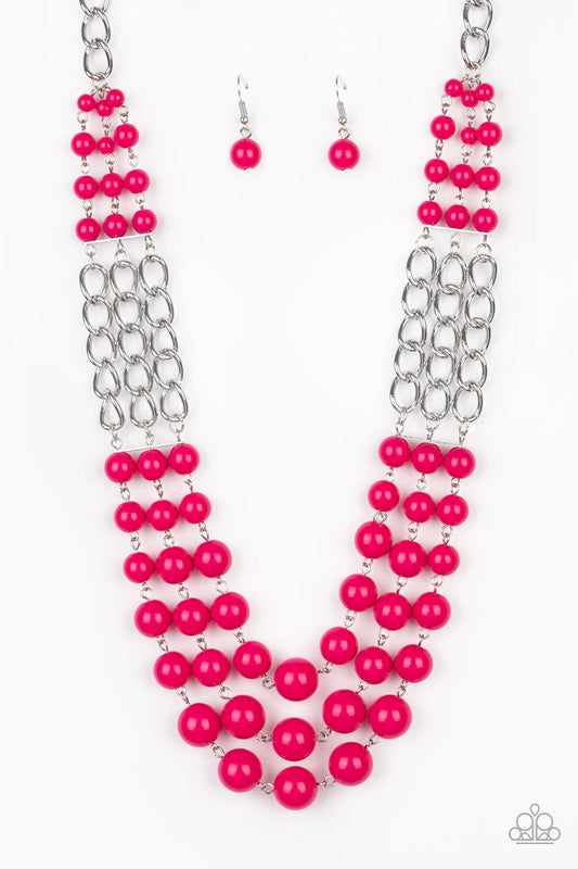 Paparazzi Accessories-A La Vogue Pink Necklace Set