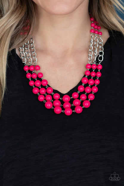 Paparazzi Accessories-A La Vogue Pink Necklace Set