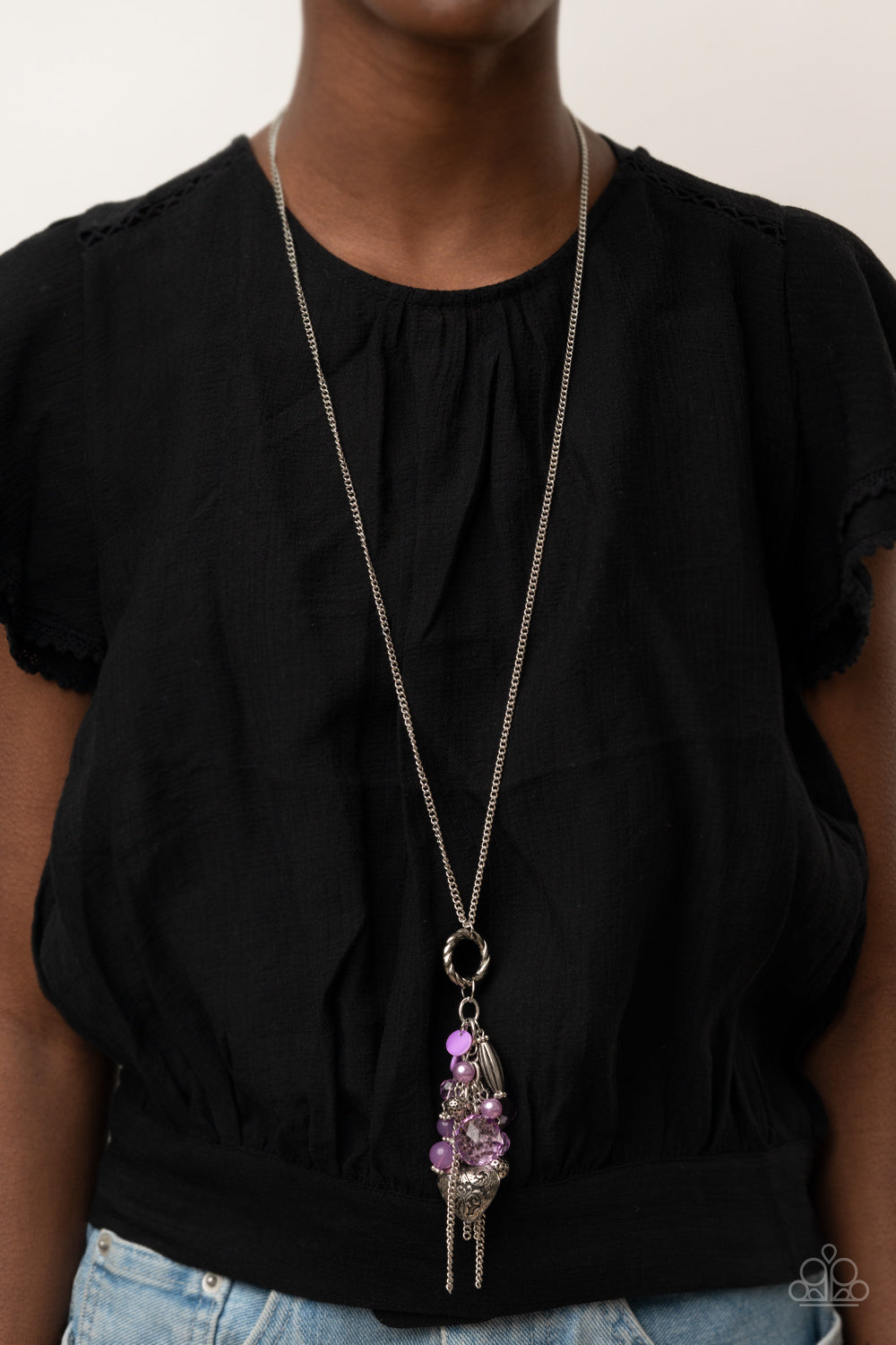 Paparazzi Accessories-AMOR to Love Purple Pearly Orchid Bead Necklace Set