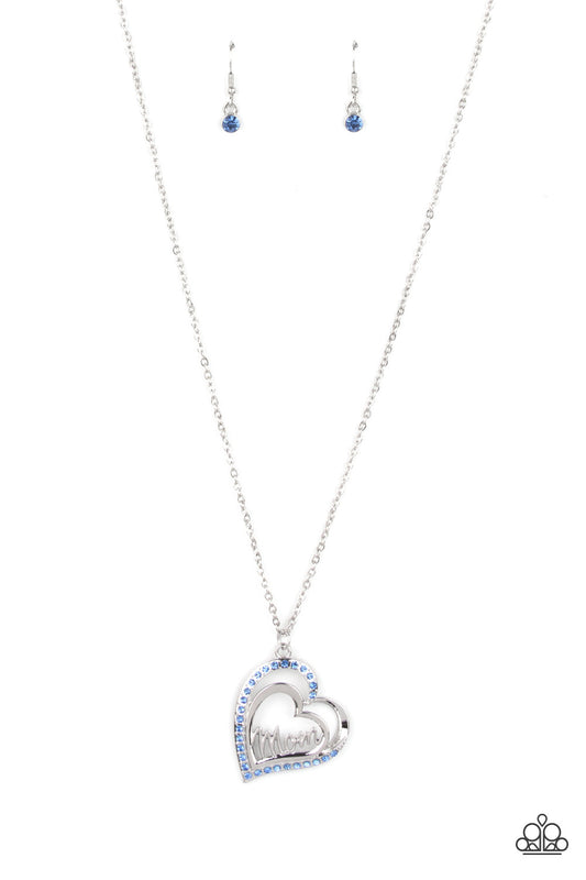 Paparazzi Accessories-A Mothers Heart Blue" Mom" Necklace Set