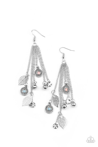 Paparazzi Accessories-A Natural Charmer Dewy Pink/Cerulean Blue Disco Ball Earrings