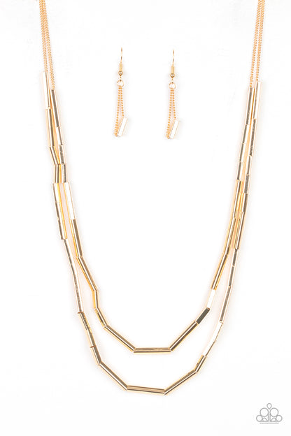 Paparazzi Accessories-A Pipe Dream Gold Necklace Set