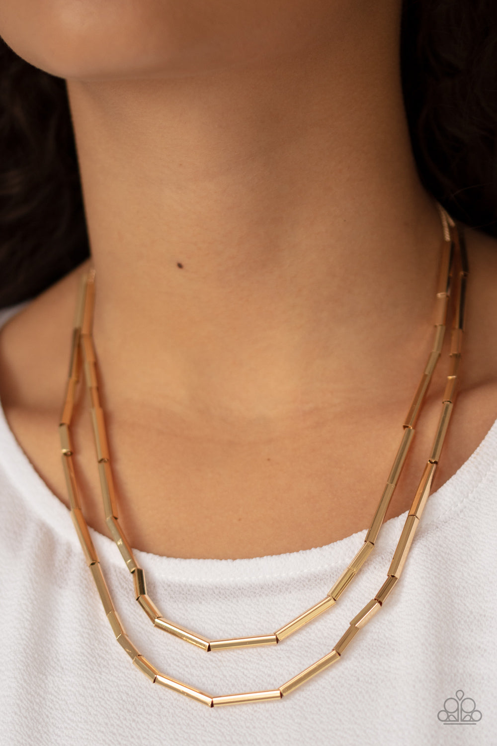 Paparazzi Accessories-A Pipe Dream Gold Necklace Set