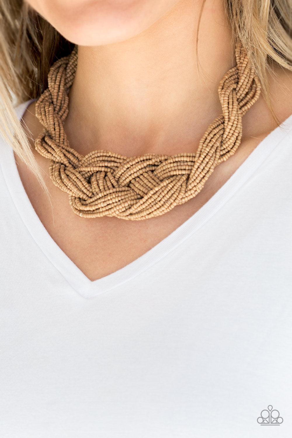 Paparazzi Accessories-A Standing Ovation Brown Seed Necklace Set