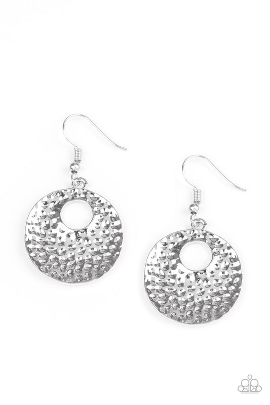 Paparazzi Accessories-A Taste For Texture Silver Earrings