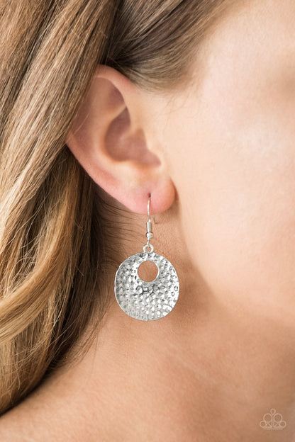 Paparazzi Accessories-A Taste For Texture Silver Earrings
