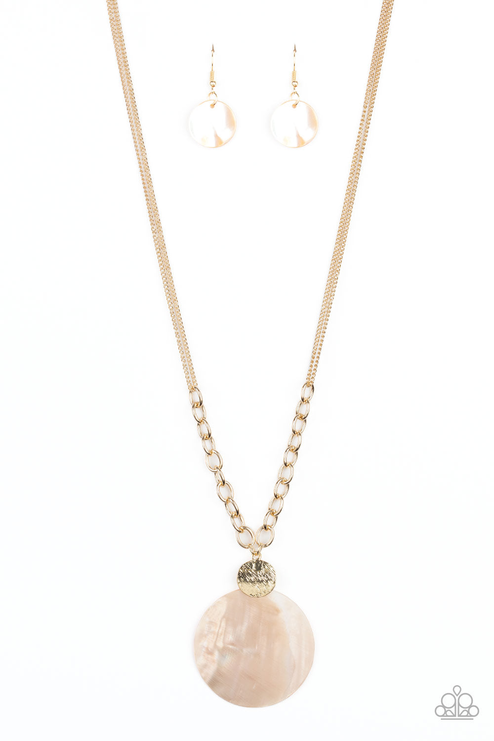 Paparazzi Accessories-A top SHELLer Gold Necklace Set