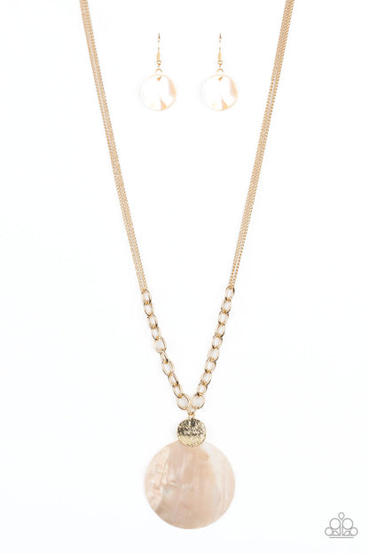 Paparazzi Accessories-A top SHELLer Gold Necklace Set