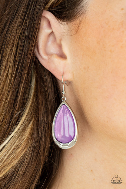 Paparazzi Accessories-A World To SEER Purple Teardrop Earrings