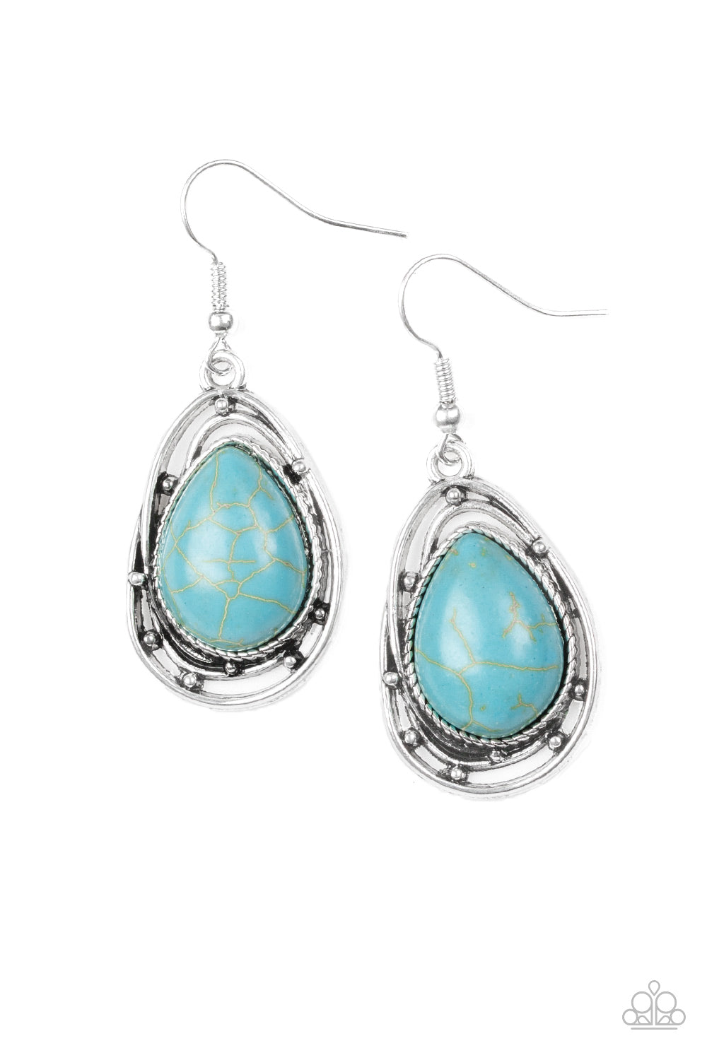 Paparazzi Accessories-Abstract Anthropology Blue Earrings