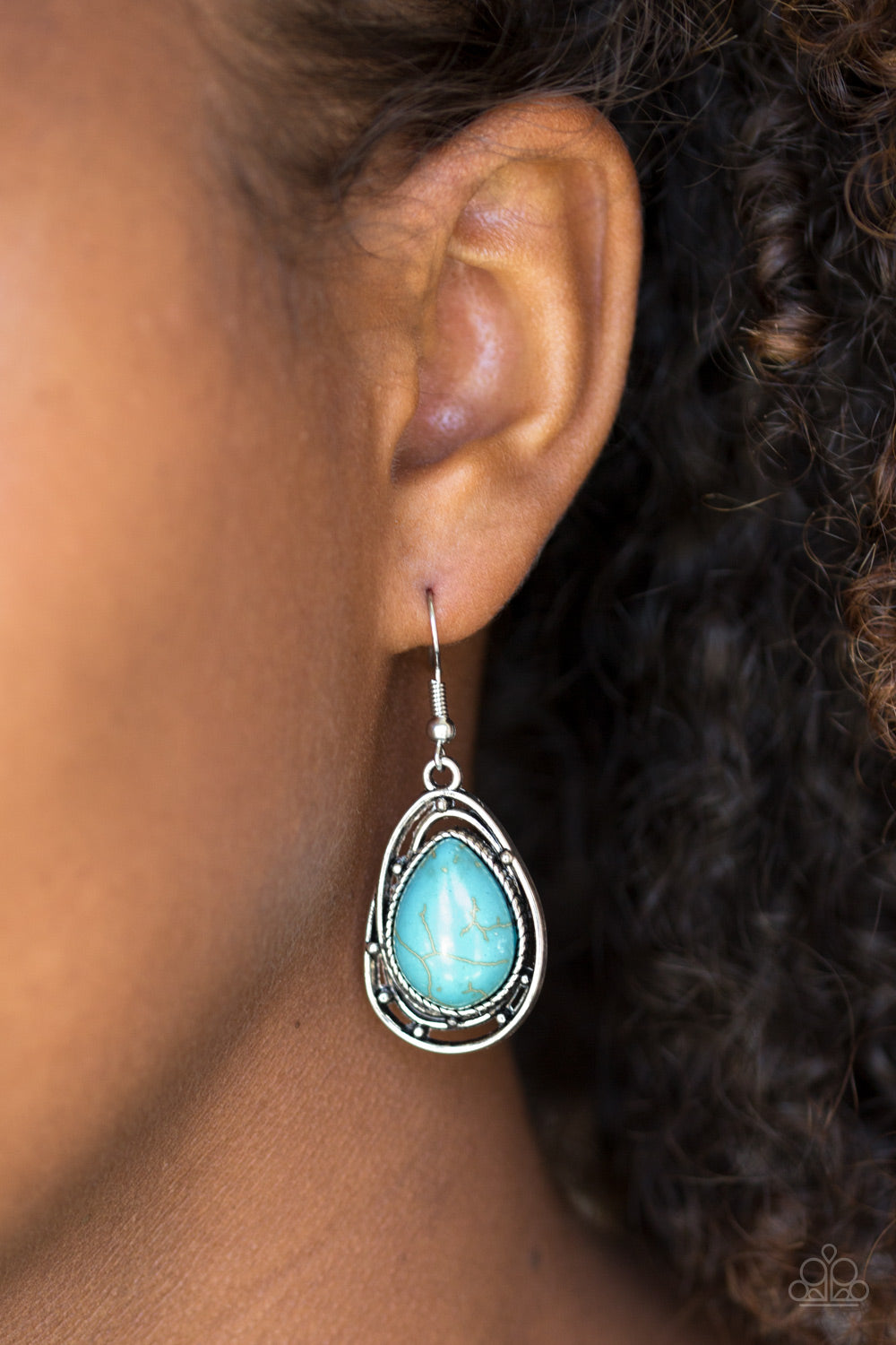 Paparazzi Accessories-Abstract Anthropology Blue Earrings