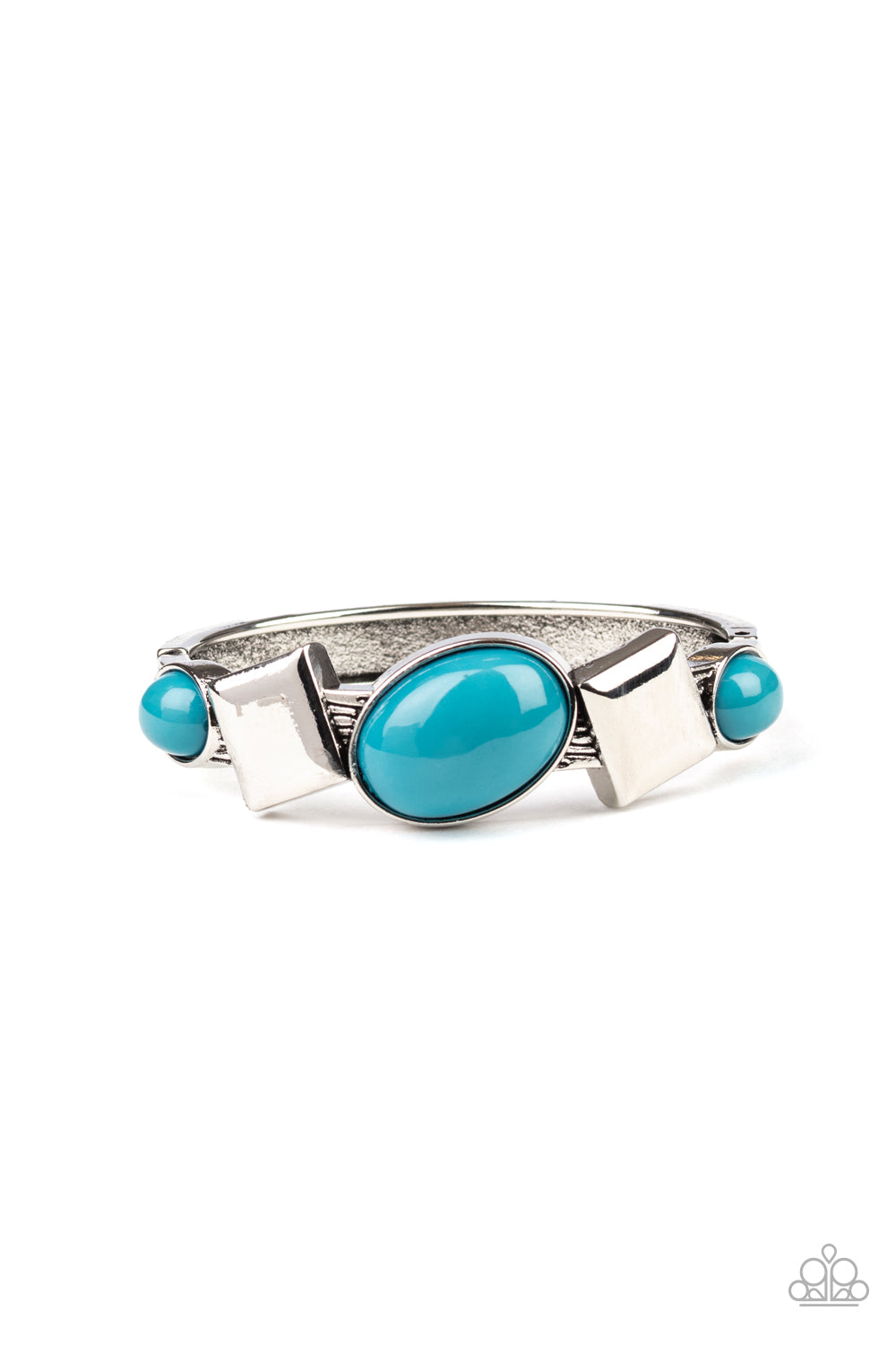 Paparazzi Accessories-Abstract Appeal Blue Cuff Braceelet