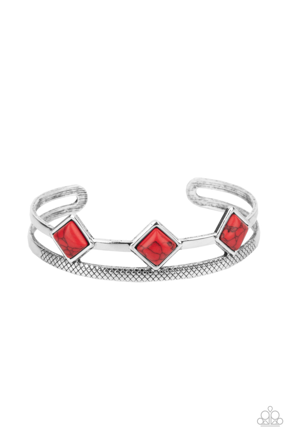 Paparazzi Accessories-Adobe Ascension Red Stone Bracelet