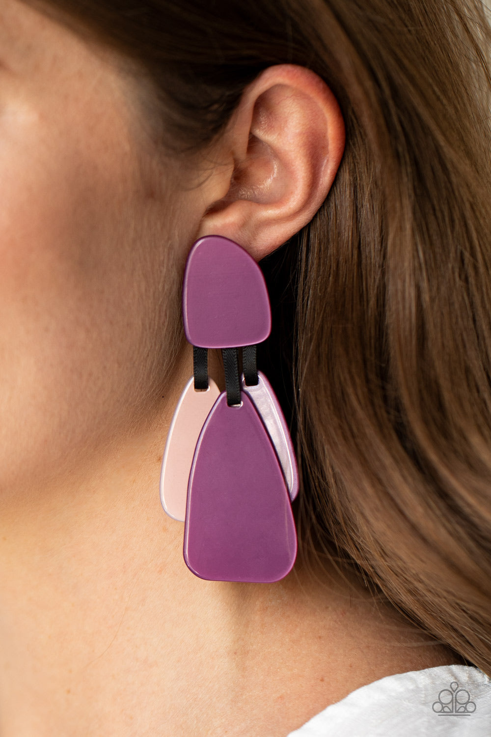 Paparazzi Accessories-All FAUX One Purple Acrylic Earrings