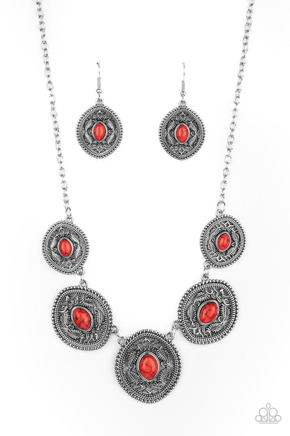 Paparazzi Accessories-Alter ECO Red Necklace Set