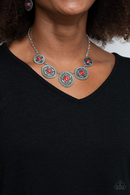 Paparazzi Accessories-Alter ECO Red Necklace Set