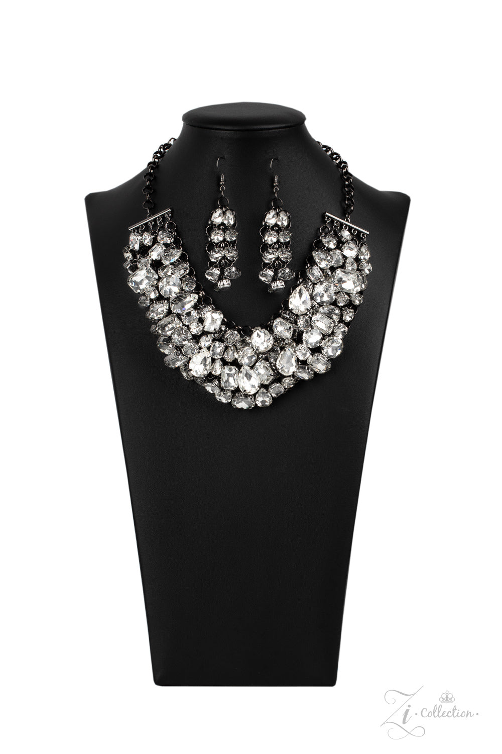 Paparazzi Accessories ZI Signature Collection-Ambitious Rhinestone Necklace Set