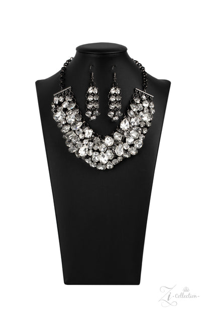 Paparazzi Accessories ZI Signature Collection-Ambitious Rhinestone Necklace Set