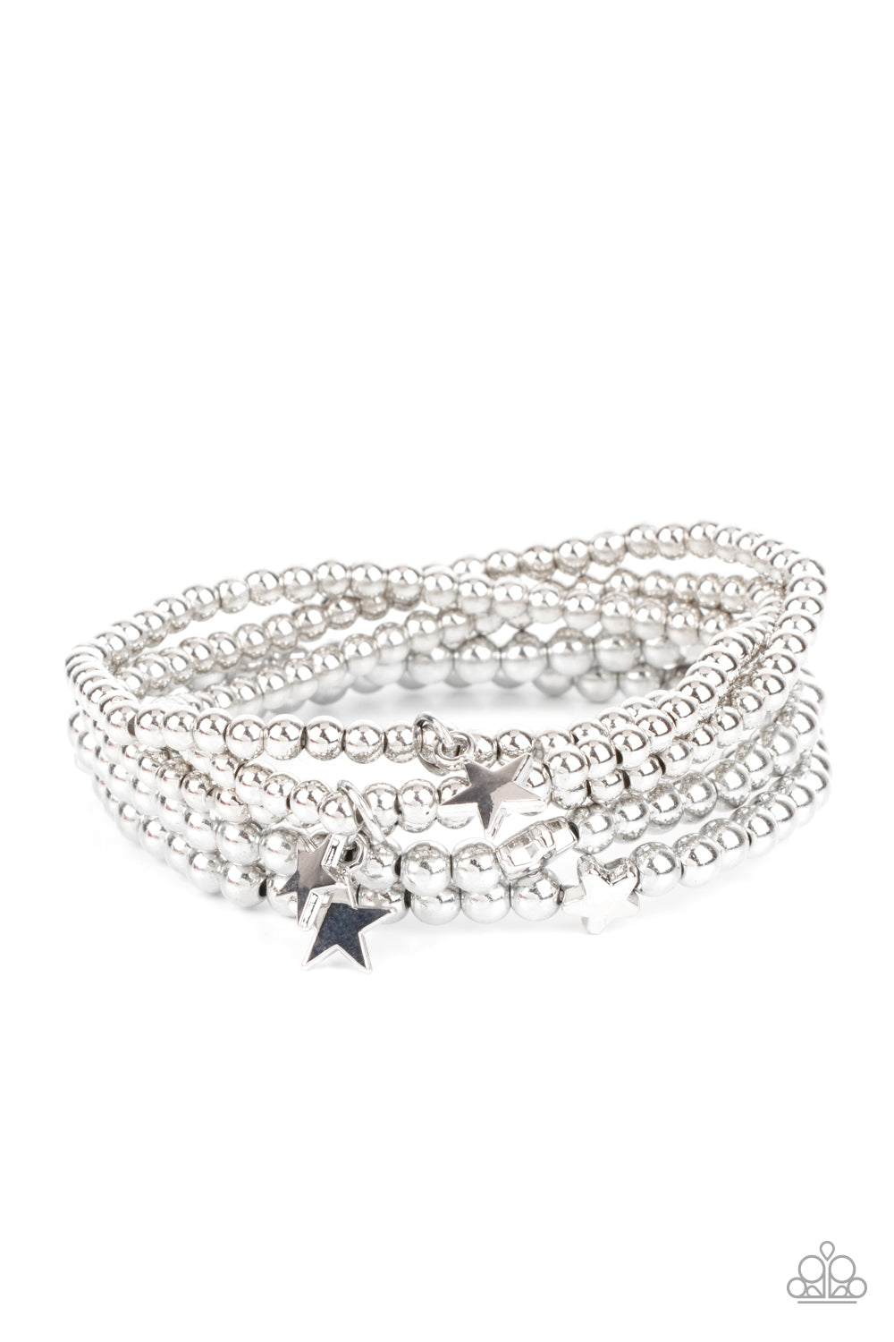 Paparazzi Accessories-American All Star Silver Dainty Charm Bracelet