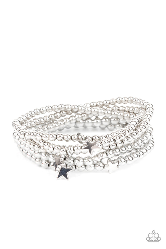 Paparazzi Accessories-American All Star Silver Dainty Charm Bracelet