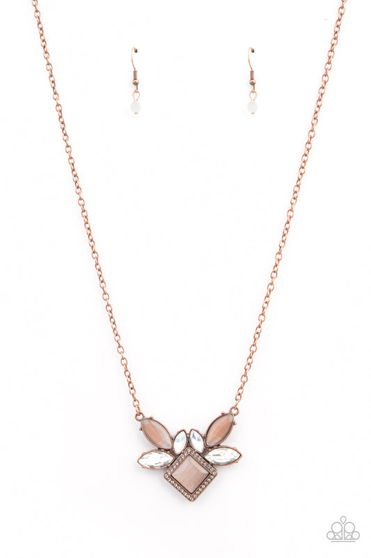 Paparazzi Accessories-Amulet Avenue Copper Cat's Eye Necklace Set