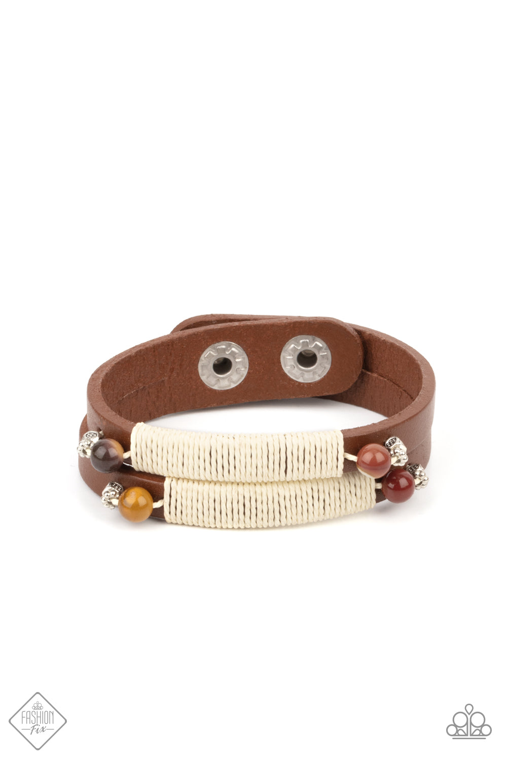 Paparazzi Accessories-And ZEN Some Multi Brown Leather Band Bracelets