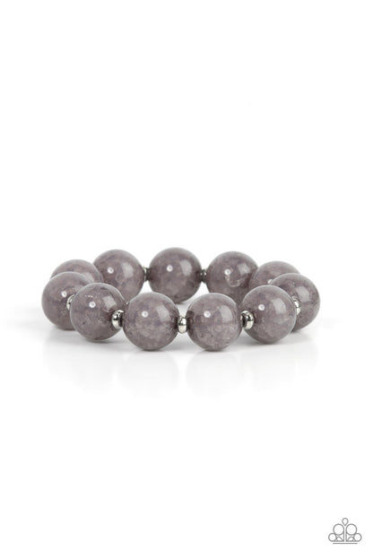 Paparazzi Accessories-Arctic Affluence Silver Crackly Glass Bead Bracelet