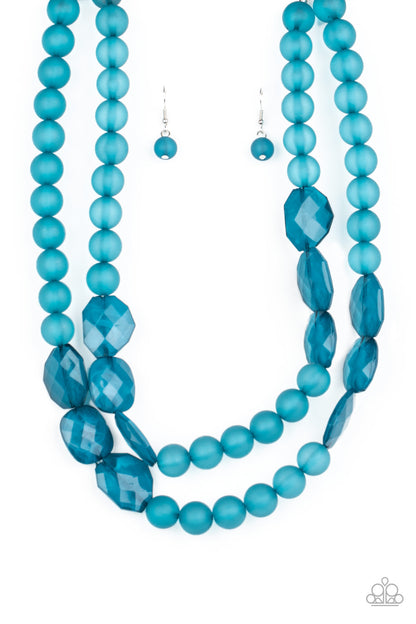 Paparazzi Accessories-Artic Art Blue Opaque Necklace Set