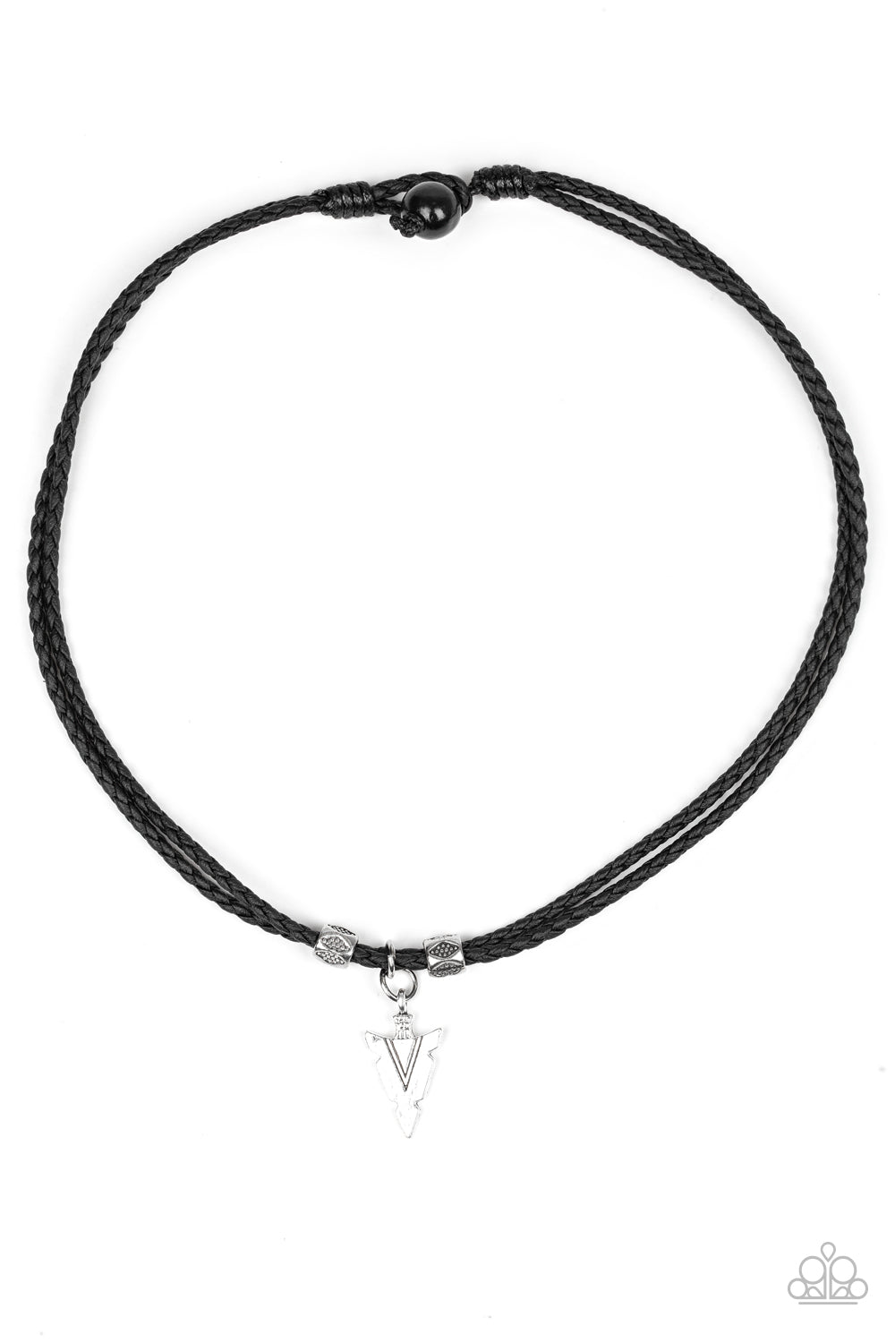 Paparazzi Accessories-Arrow Edge Men Black Cord Pendants