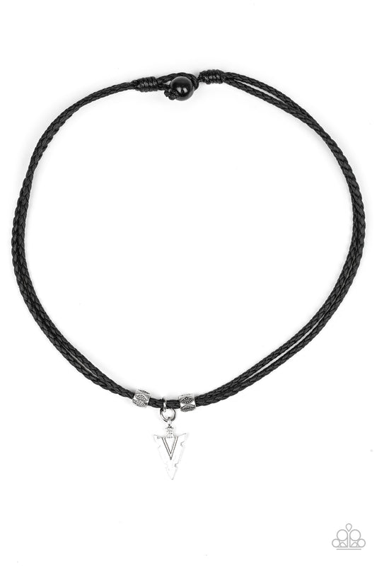 Paparazzi Accessories-Arrow Edge Men Black Cord Pendants