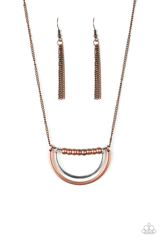 Paparazzi Accessories-Artificial Arches Copper Necklace Set