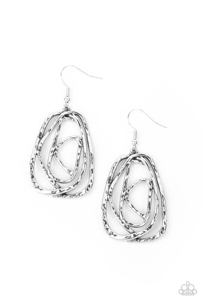 Paparazzi Accessories-Artisan Relic Silver Rustic Wire Earrings