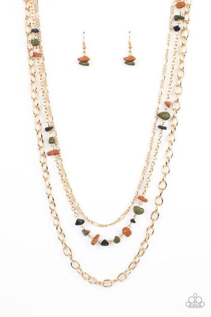 Paparazzi Accessories-Artisanal Abundance Multi Earthy Stone Necklace Set