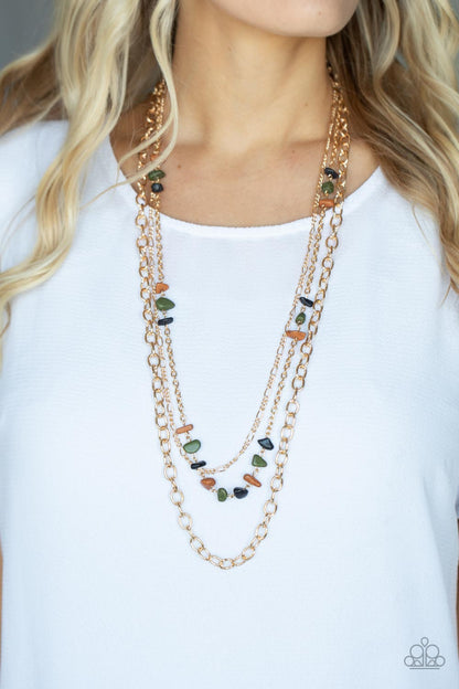 Paparazzi Accessories-Artisanal Abundance Multi Earthy Stone Necklace Set