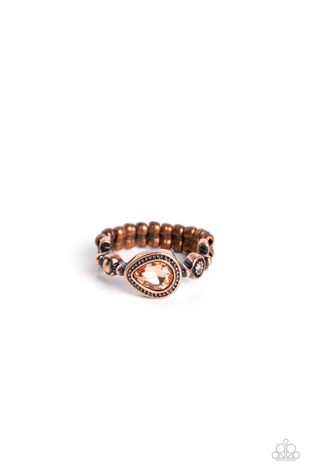 Paparazzi Accessories-Artistic Artifact Copper Dainty Teardrop Ring