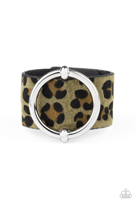 Paparazzi Accessories-Asking FUR Trouble Green Bracelet