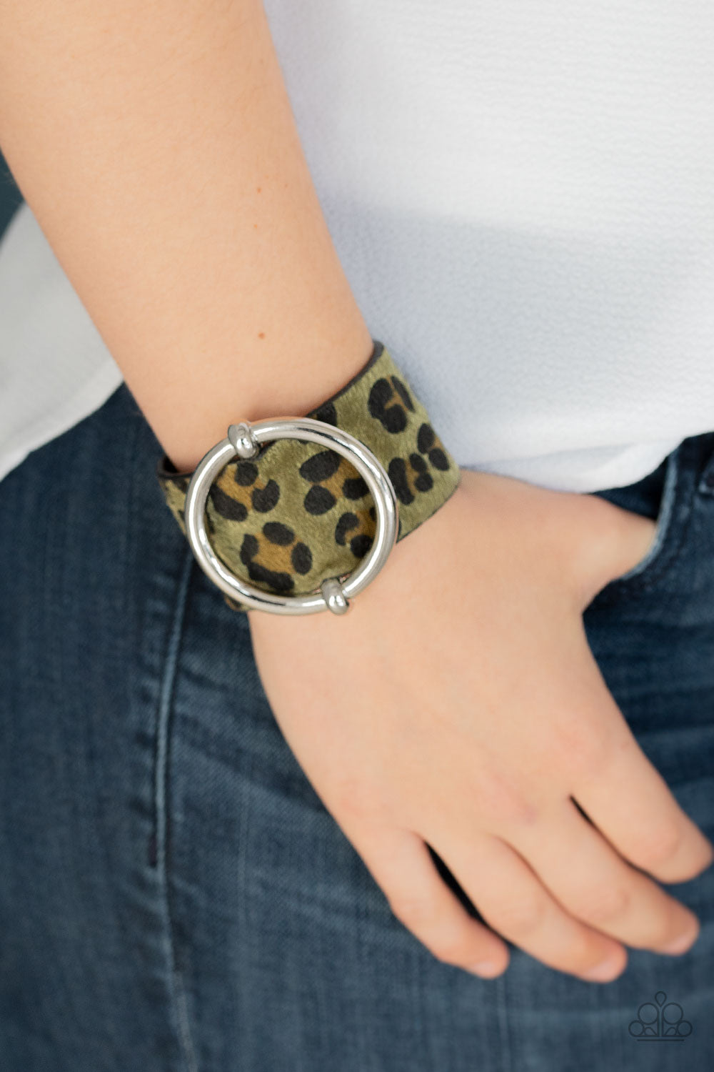 Paparazzi Accessories-Asking FUR Trouble Green Bracelet