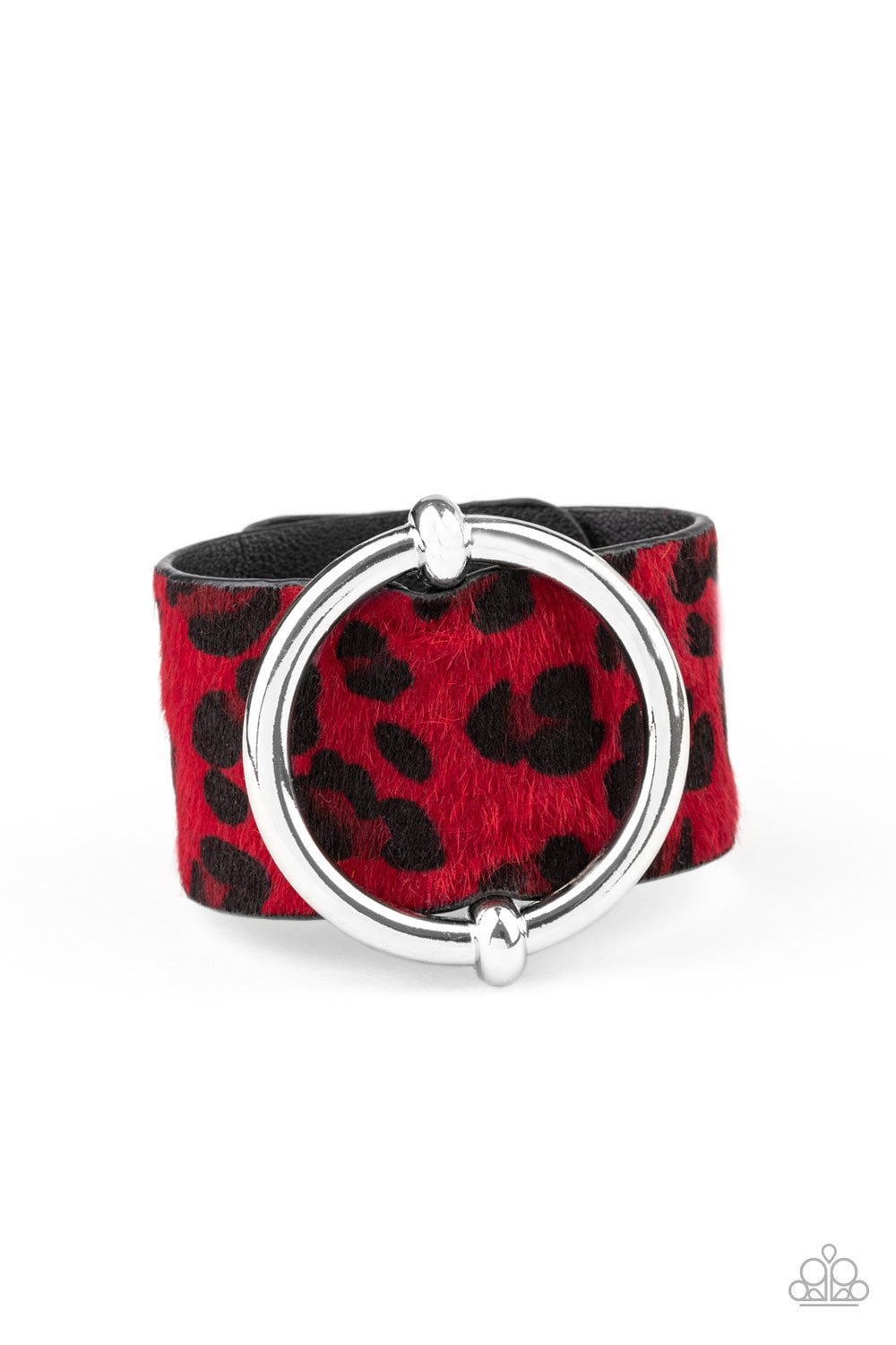 Paparazzi Accessories-Asking FUR Trouble Red Bracelet