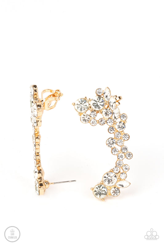 Paparazzi Accessories-Astronomical Allure Gold Ear Crawlers Earrings