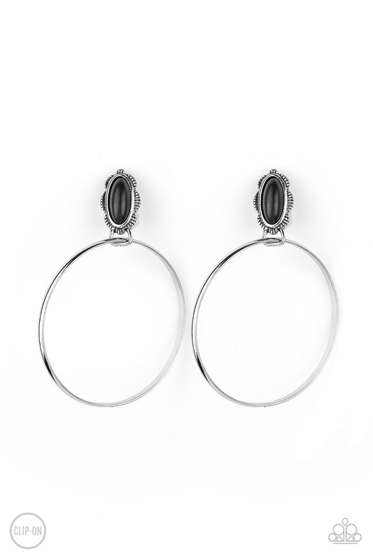 Paparazzi Accessories-At Long LASSO Black Earrings