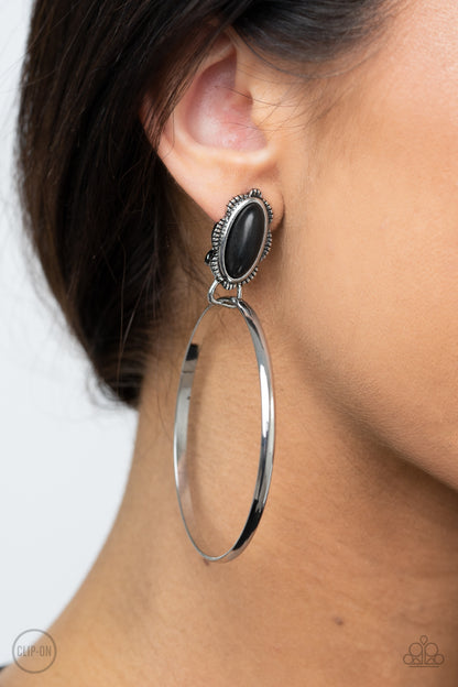 Paparazzi Accessories-At Long LASSO Black Earrings