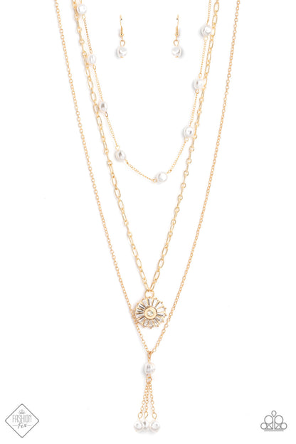 Paparazzi Accessories-Audaciously Austen Feb's 2023 FF Gold Necklace Set