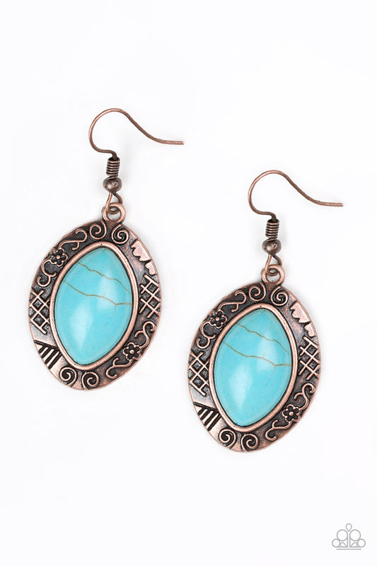 Paparazzi Accessories-Aztec Horizons Copper Earrings