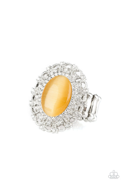 Paparazzi Accessories-BAROQUE The Spell Yellow Ring