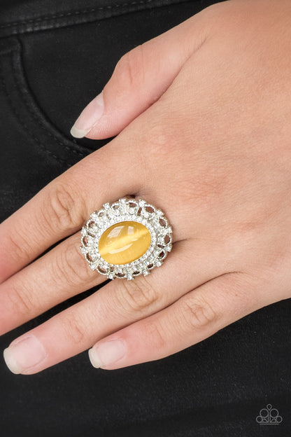 Paparazzi Accessories-BAROQUE The Spell Yellow Ring