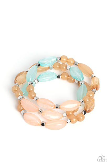 Paparazzi Accessories-BEAD Drill Multi Cloudy Oval Bead Bracelet