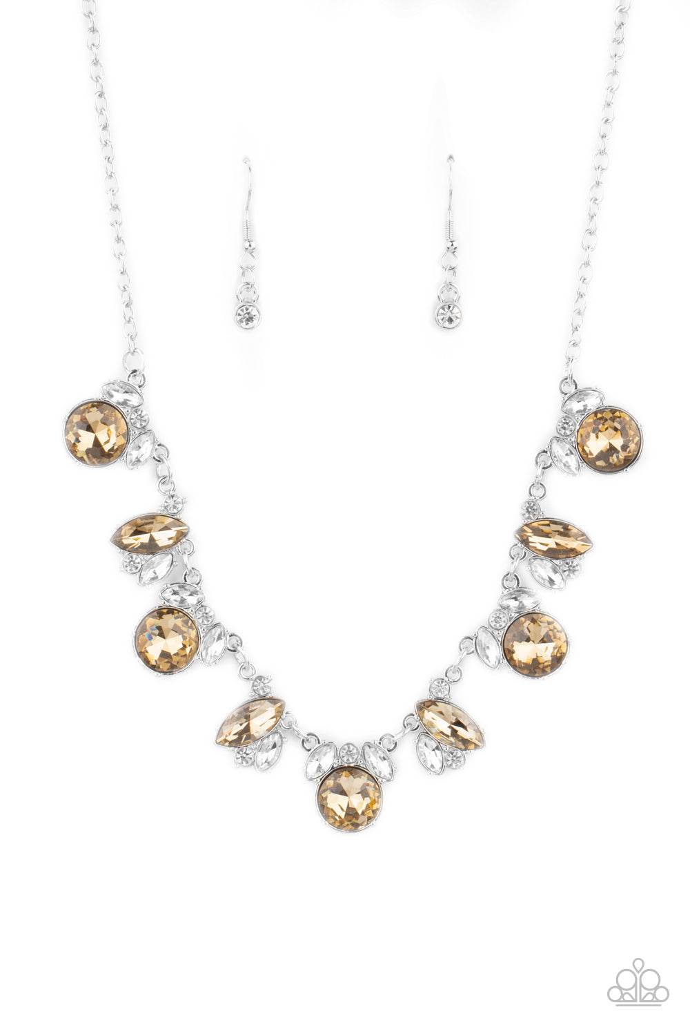 Paparazzi Accessories-BLING to Attention Marquise Cut Topaz Necklace Set