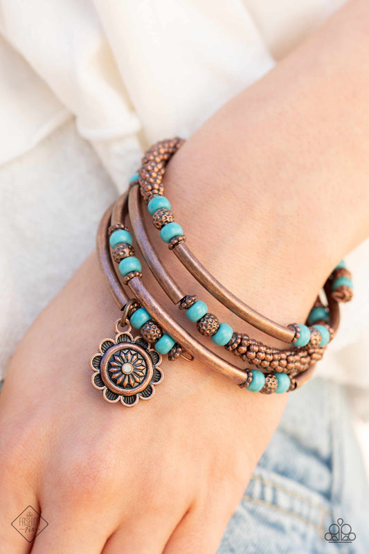 Paparazzi Accessories-Badlands Bunch Copper February's 2023 FF Bracelet