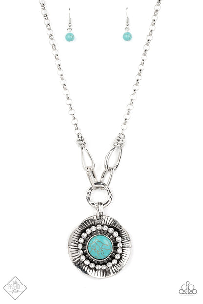 Paparazzi Accessories-Badlands Treasure Hunt Blue Fashion Fix Necklace Set