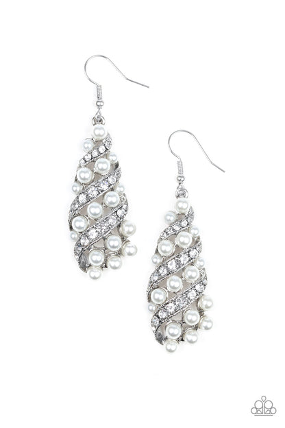 Paparazzi Accessories-Ballroom Waltz Rhinestone Earrings